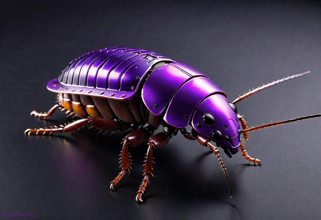 Таракан, насекомое, фиолетовый, кибер, нейросеть