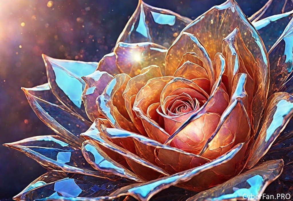 Роза, стеклянная роза, цветок