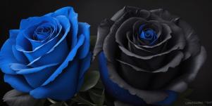 Цветы, две розы, роза, синий, чёрный, фон, рабочий, сайт, магическая